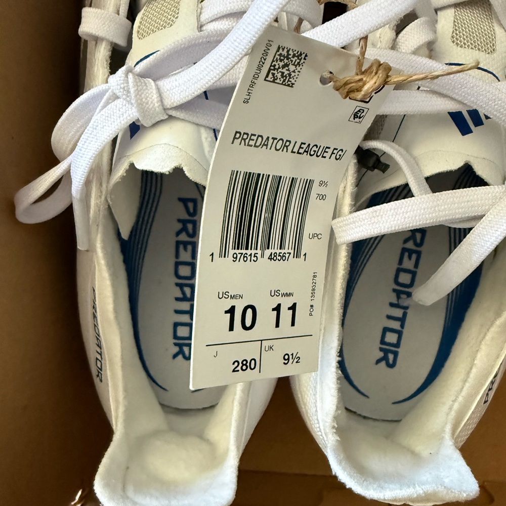 adidas White and Blue Athletic Shoes - Picture 3 of 4